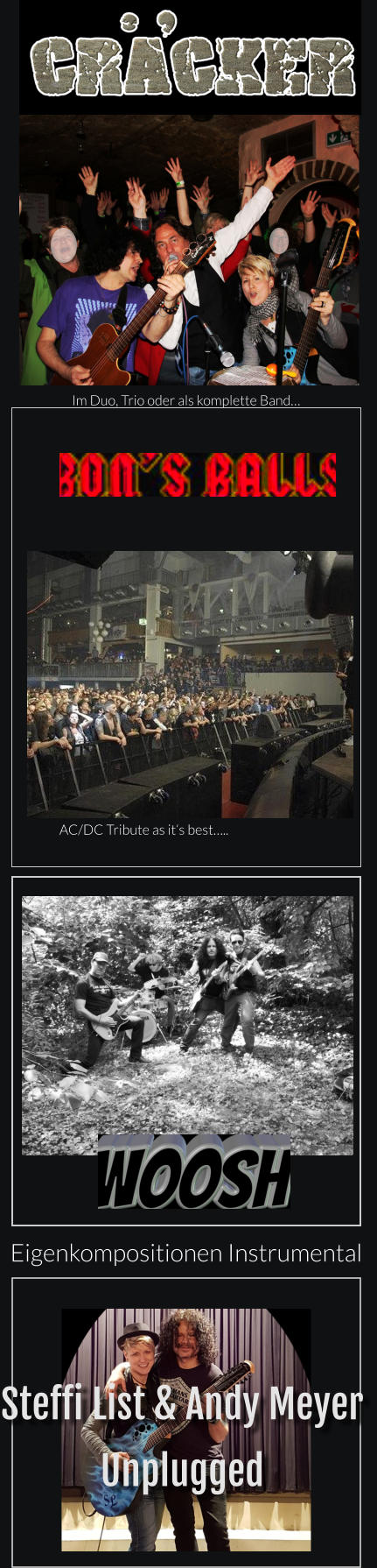 Im Duo, Trio oder als komplette Band… AC/DC Tribute as it‘s best….. Eigenkompositionen Instrumental Steffi List & Andy Meyer Unplugged